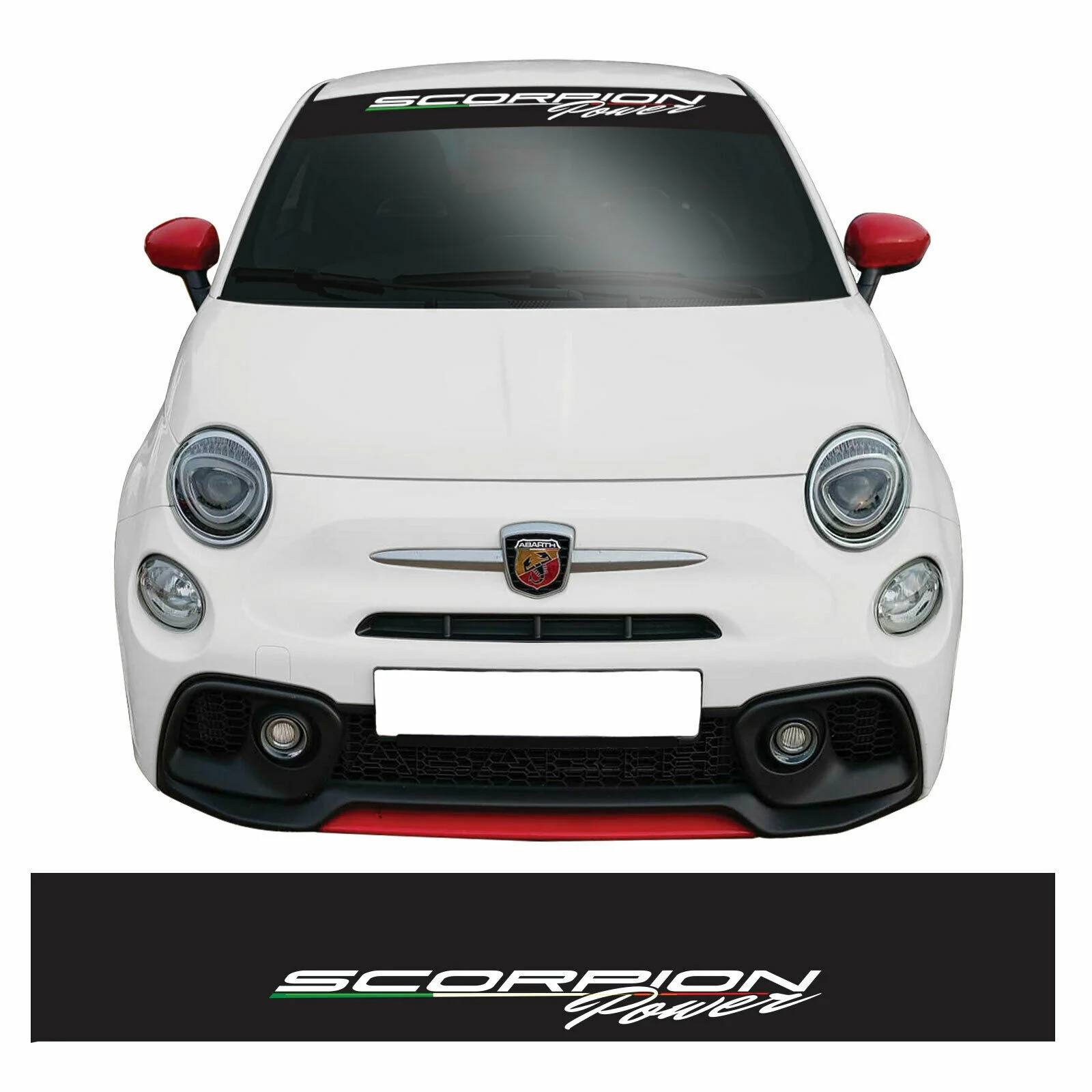 

For Scorpion Power Windscreen Sunstrip Fiat 500 595 Abarth Vinyl Sticker Banner