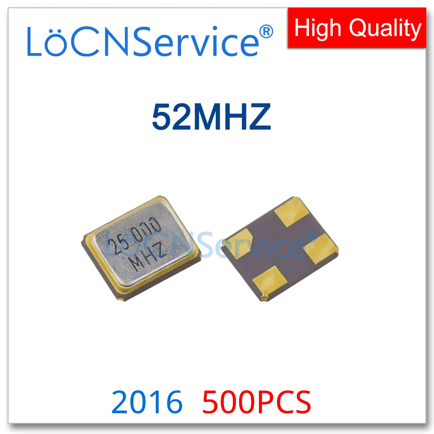 

500 шт. SMD пассивный кварцевый кристаллический Кварцевый резонатор 4Pin 2016 52,000 МГц 52 МГц 52 м, кварцевый Кристаллический Резонатор, кварцевые резонаторы