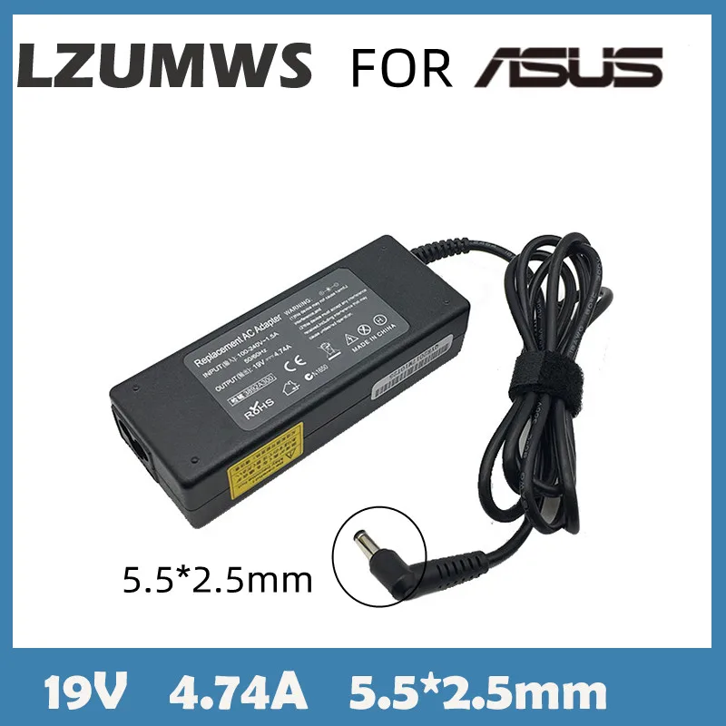 

19V 4.74A 90W 5.5*2.5MM Laptop Charger Power For ASUS Toshiba/Lenovo Adapter A46C X43B A8J K52 U1 U3 S5 W3 W7 Z3 Notebook