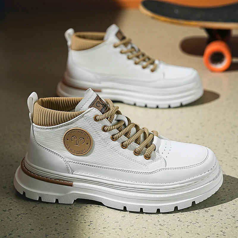 Мужские Водонепроницаемые кожаные ботинки Chukka черные повседневные ботильоны