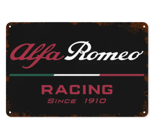 

Room Decor Alfa romeo Vintage Poster Tin Sign Home Cafe Wall Decor Best Gifts Metal Tin Sign 8x12 Inches