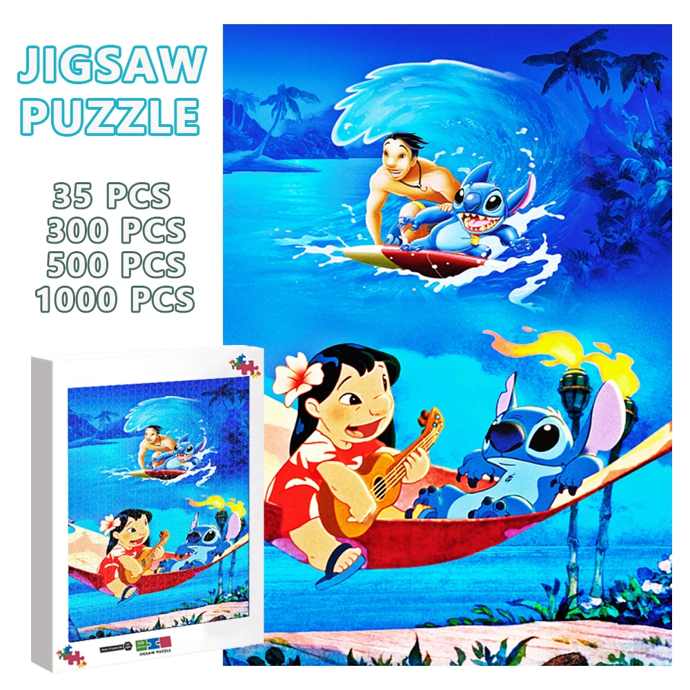 

Lilo & Stitch 1000 Pieces Jigsaw Puzzles for Adult Disney Anime Wooden Puzzle Children's Cartoon Educational Toys Funny Gifts