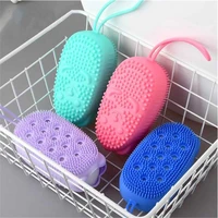 silicone sponge bath shower rub bath shower wash body pot sponge scrubber durable healthy massage brush bathroom accessories