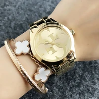 fashion womens watches stainless steel material butterfly clasp dial diameter 36mm quartz watch black clock
