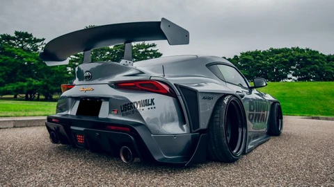 Для Toyota Supra A90 LB Style Wide Body Kit Модернизированный передний бампер автомобиля Передняя губа Заднее крыло Диффузор Спойлер Боковая юбка