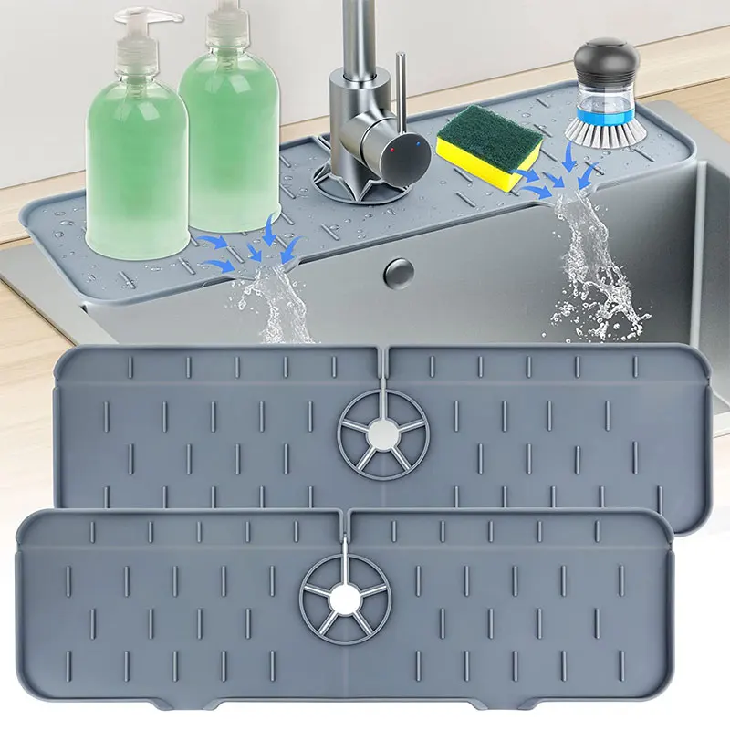 

Силиконовый коврик для смесителя, кухонный коврик для хранения раковины, брызговик, держатель для ванной комнаты, кухни, аксессуары