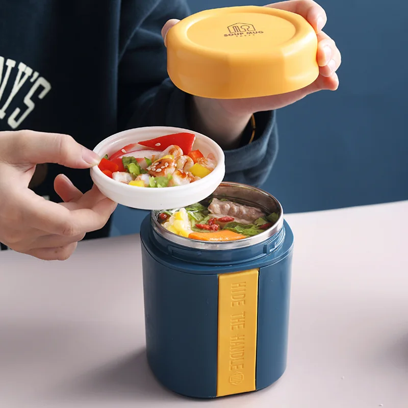 560ML Soup Cup Insulation Lunch Box Stainless Steel Food Container Thermos Bottle Portable Office Worker Children |