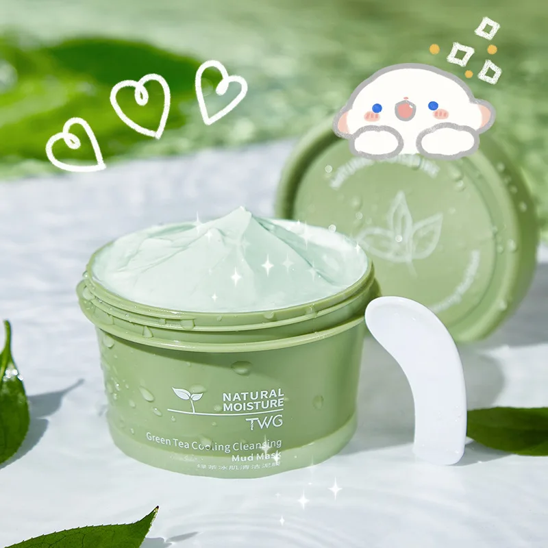 

120g Face Mask Green Tea Ice Muscle Mud Mask Deep Cleansing Remove Blackheads And Shrink Pores Mask Oil Control Facial Skin Care