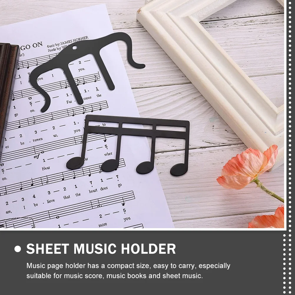 2pcs Metal Music Book Clips Sheet Music Page Clip Music Book Clamp Metal Page Holder enlarge