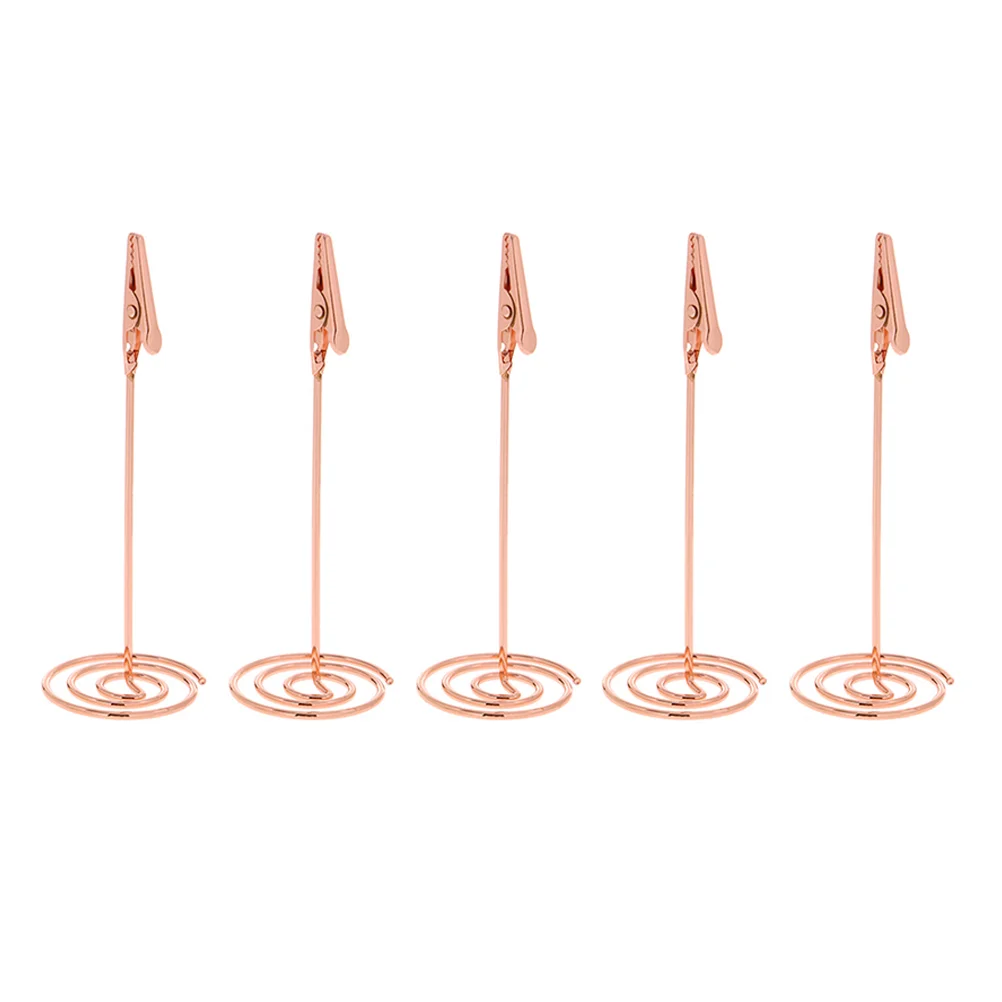 

12pcs 115cm Table Number Holders Creative Photo Holder Stands Place Paper Menu Clips for Wedding (Rose Gold)