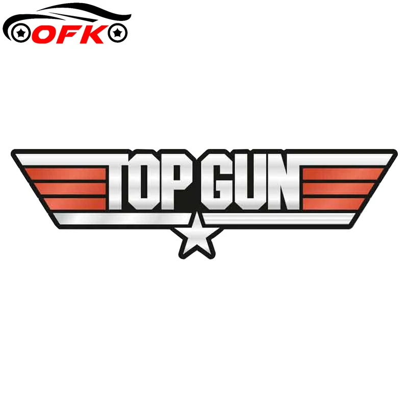

Classic For TOP GUN Car Stickers Funny Waterproof Vinyl Auto Decals ATV RV Fashion Bumper Laptop Car Wrap 13cm X 4.4cm