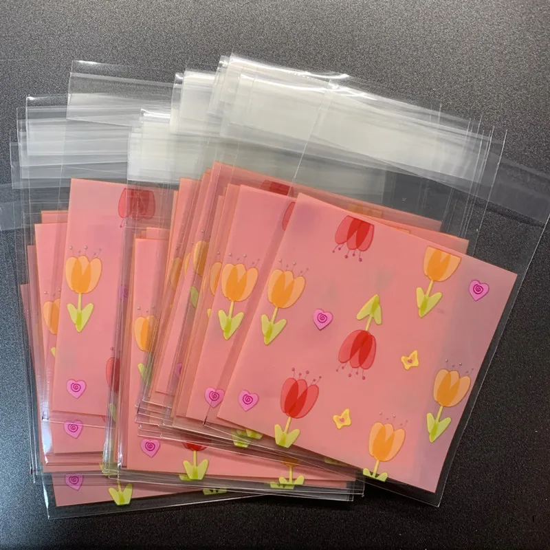 

100 шт., розовые, пластиковые пакеты для подарков PEIPINGKE