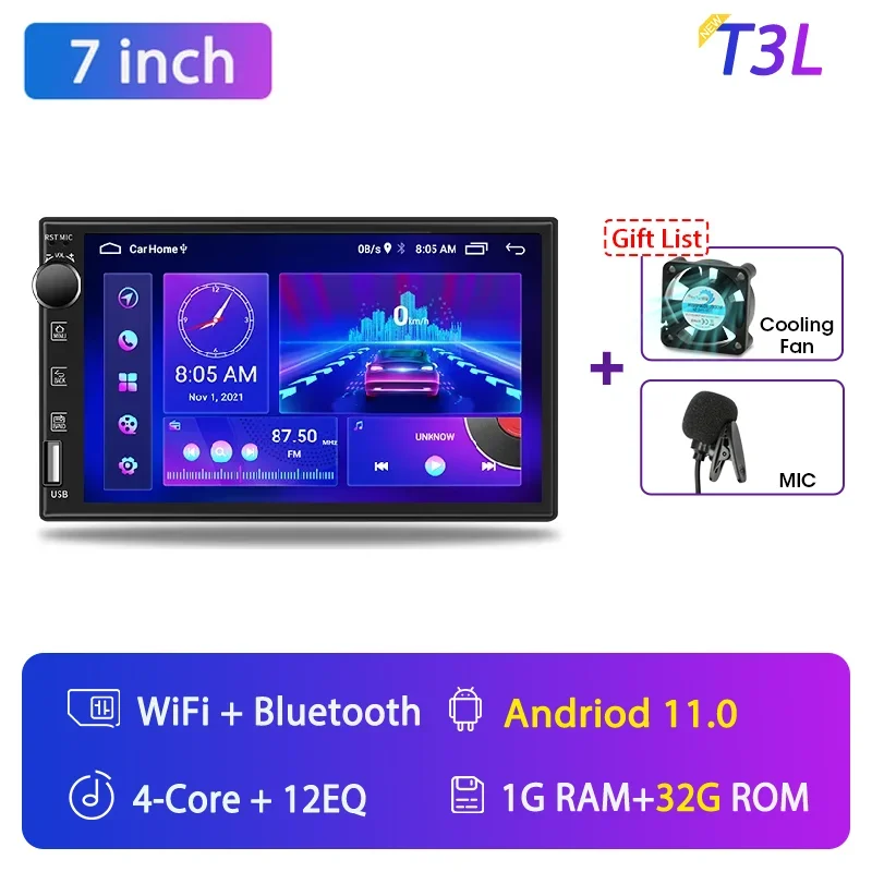 

Srnubi 2 Din 7 "Android 12 Автомобильный радиоприемник для Hyundai Kia Toyota LADA Ford Мультимедийный плеер Универсальный Carplay Авто Стерео 4G GPS DVD