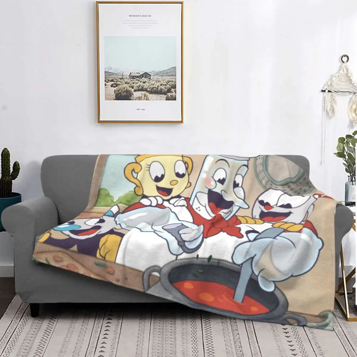 

Cuphead Ms Chalice Game Blanket Plush All Season Friends Cute Thin Throw Blankets For Sofa Couch Bedspreads