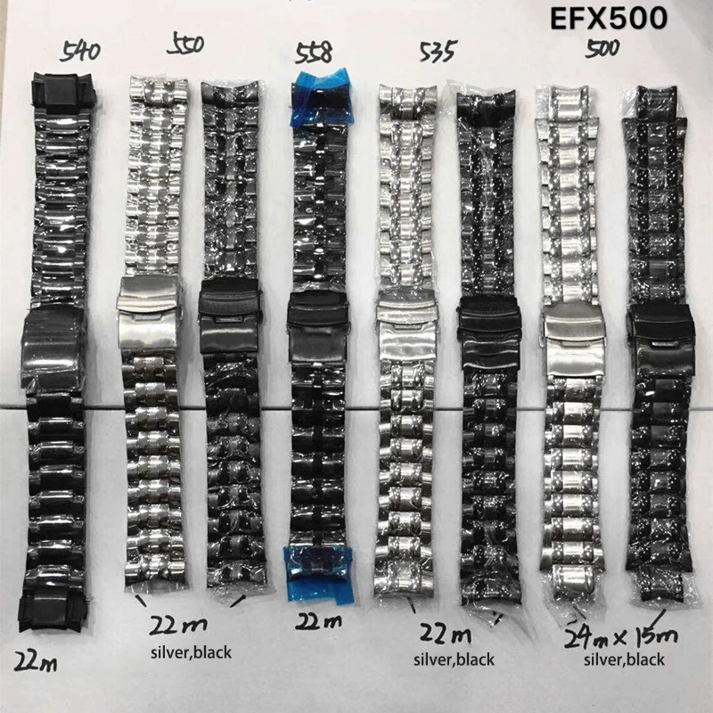 Фото Высококачественный ремешок для часов, подходящий для серии CASIO MDV106 EF 312 524 527 539 550 534 544, ремешок для часов, браслет из нержавеющей стали, запасные части №1