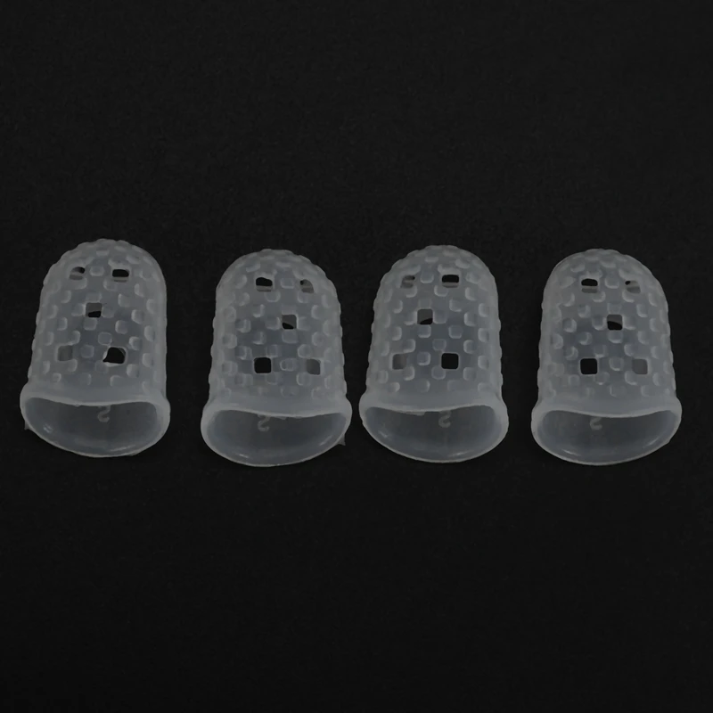 4pcs New Soft Silicone Guitar Thumb Finger Picks Protector Fingertips (Transparent S) | Parts &amp Accessories