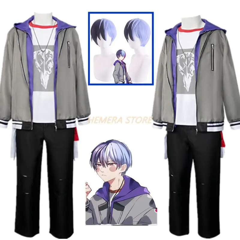 

Aoyagi Touya Cosplay Anime Project Sekai Colorful Stage Feat Cosplay Costumes Men Jacket T-shirt Pants Necklace Halloween Suit