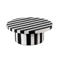 Round Black and White Color Matching Marble Tray Home Storage Hotel Club Apartment Luxury High-end Soft Decoration