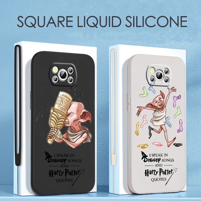 

Harrys Potter dobby Cute For Xiaomi POCO X4 M5S F4 M4 X3 F3 M3 C3 F2 X2 F1 Pro GT NFC 4G 5G Liquid Rope Phone Case