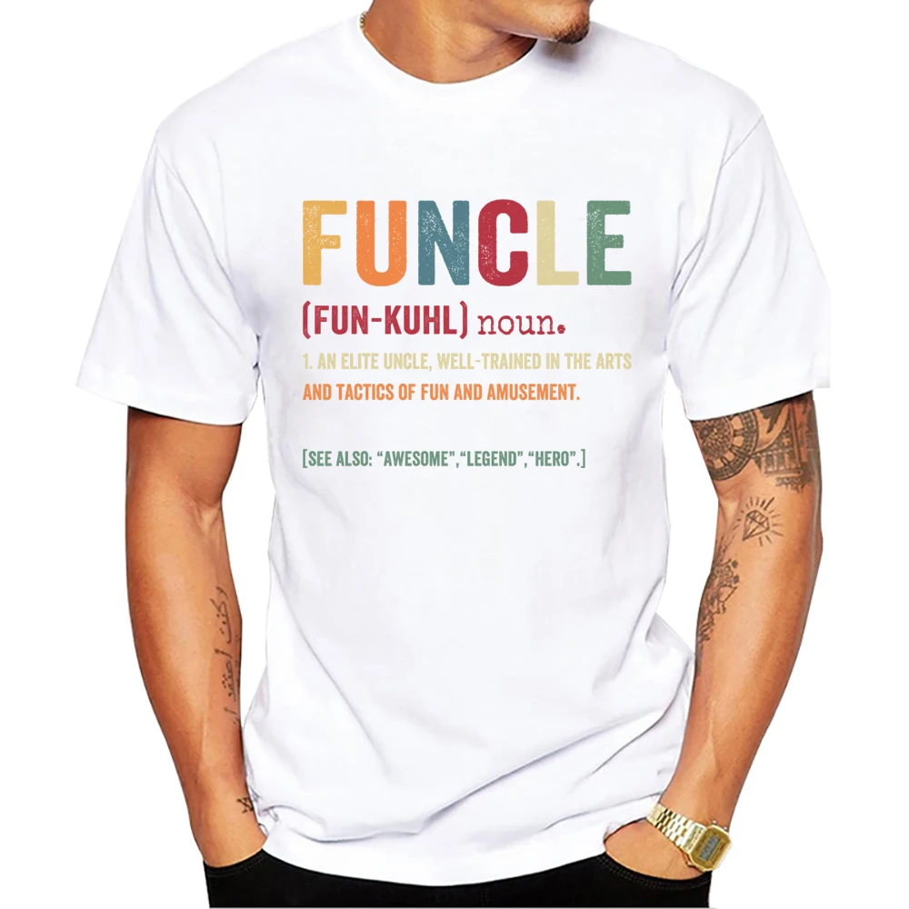 TEEHUB Funcle Lustige Onkel Männer T-Shirt Hero Buchstaben Gedruckt Harajuku T Shirts Kurzarm T-shirts Cool T – Detail 1