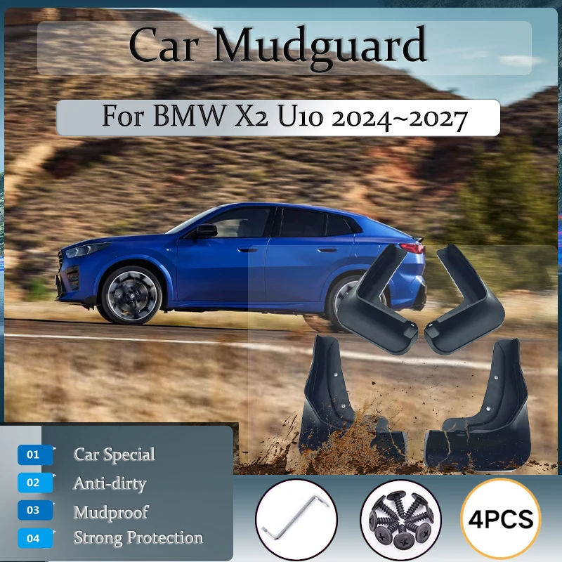 

4 шт. автомобильные брызговики для BMW X2 U10 2024 2025 2026 2027 антифриз крылья брызговики брызговики внешняя часть автоаксессуары