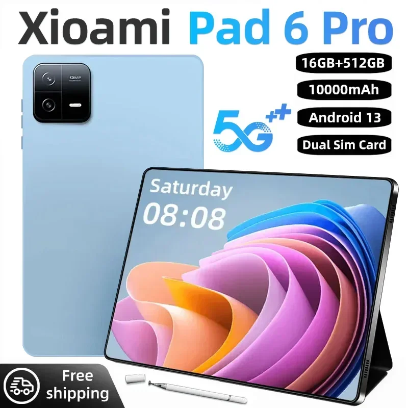 

2023 Original Global Version Android Tablet PC Pad 6 Pro Snapdragon 888 RAM 16GB+ROM 512GB 5G Dual SIM Card 10000mAh HD 4K MiTab