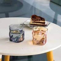 ins shaped twist glass bar whisky wine coffee vogat transparent beer creative fashion easy cleaning