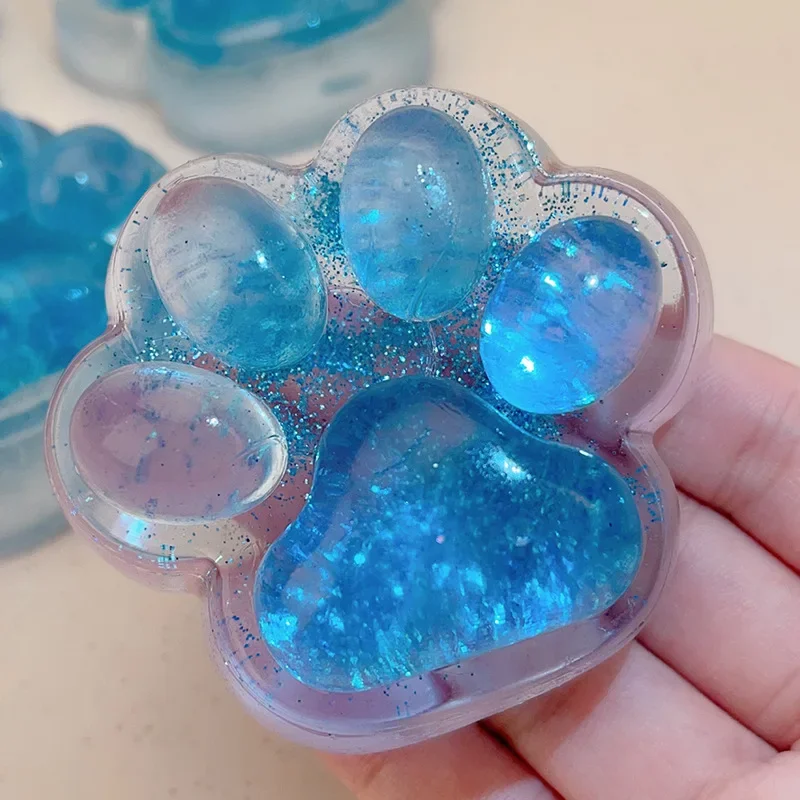 Синяя милая кошачья лапа декомпрессионная игрушка медленный отскок снятие