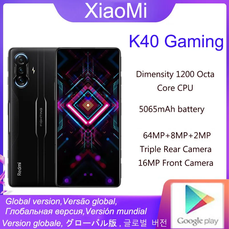 Global ROM Xiaomi Redmi K40 Gaming Smartphone 8GB/12GB 256GB Dimensity 1200 Octa Core 120Hz Display 64MP Camera cellphones