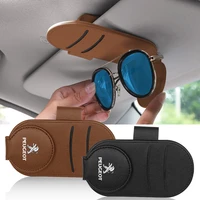 1pcs new car leather car sunglasses sun visor glasses storage clip for peugeot 206 207 307 3008 2008 308 407 408 508 301 208 rcz