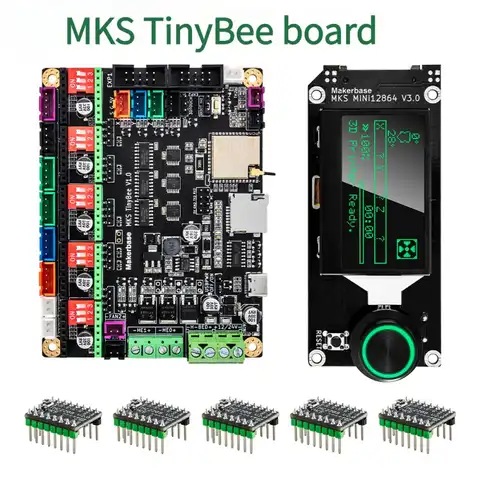Панель управления для 3D-принтера MKS TinyBee ESP32 MCU tmc2209, шаговый двигатель с TFT-дисплеем 12864 дюйма, Wi-Fi, веб-управление