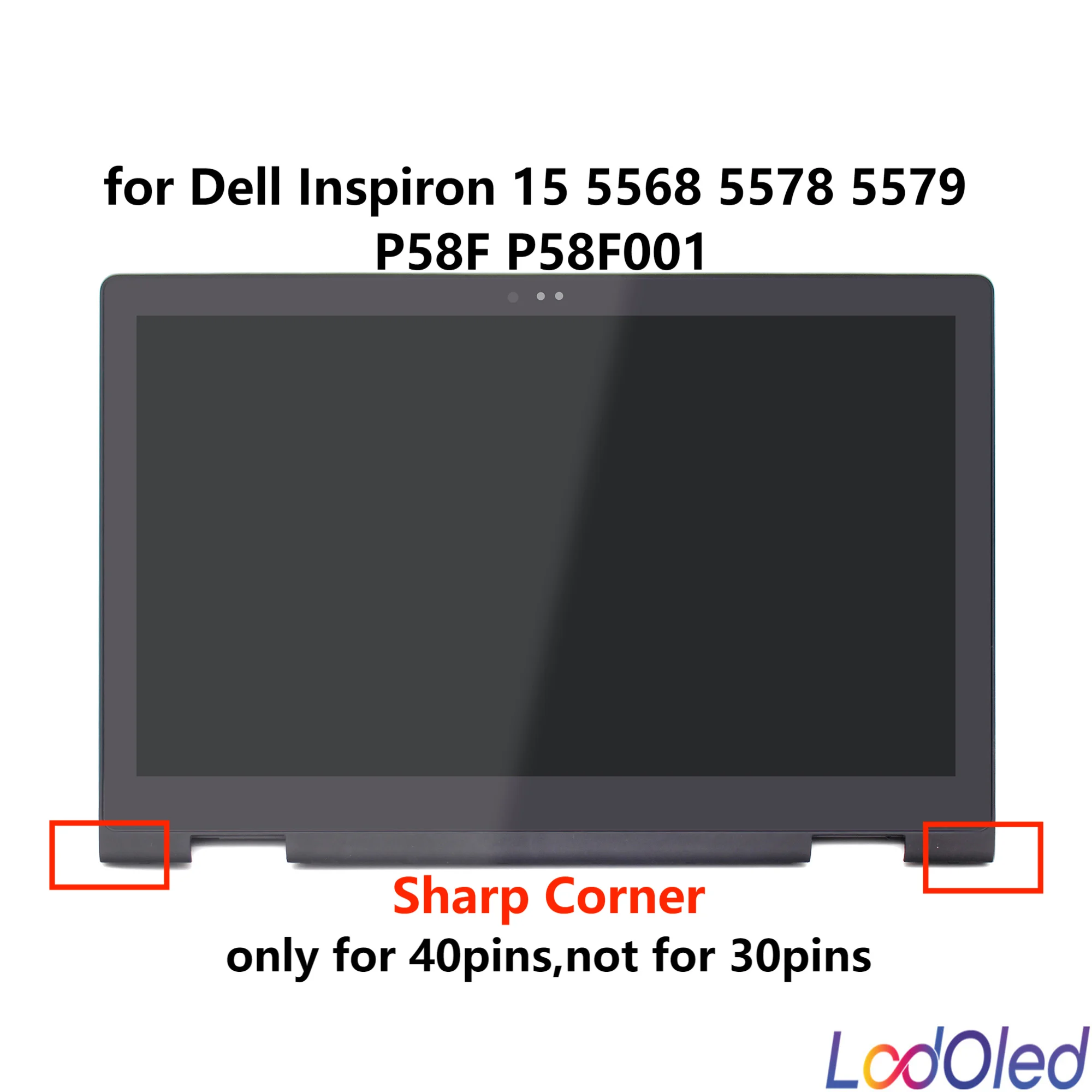

15.6‘’ LED FHD LCD Touch Screen Digitizer Glass Assembly+Frame/Bezel for Dell Inspiron 15 5568 i5568 1920X1080 40pins 60hz