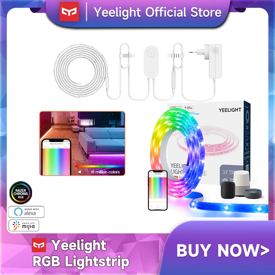 

Светодиодная лента Yeelight RGB, 1S, 2 м, 110 В, 220 В