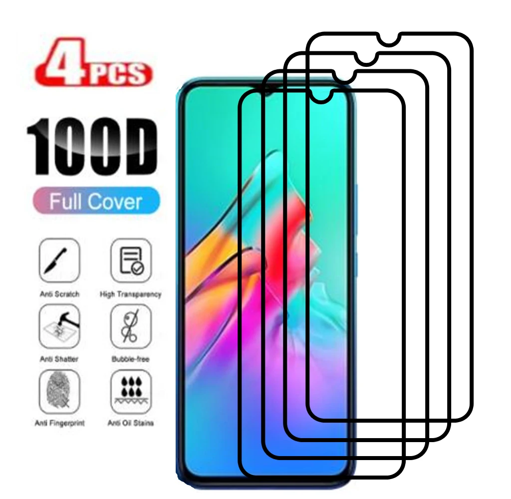 

4PCS Full Cover For Infinix Smart 5 Global Tempered Glass For Infinix Smart 4 Plus Protective Phone Screen Protectors Film