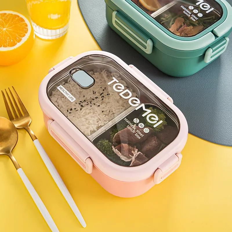 

New in 304 Stainless Steel Thermal Lunch Box Multi-layer Office Kids Student Bento Box Portable Sealed Food Storage Containers B