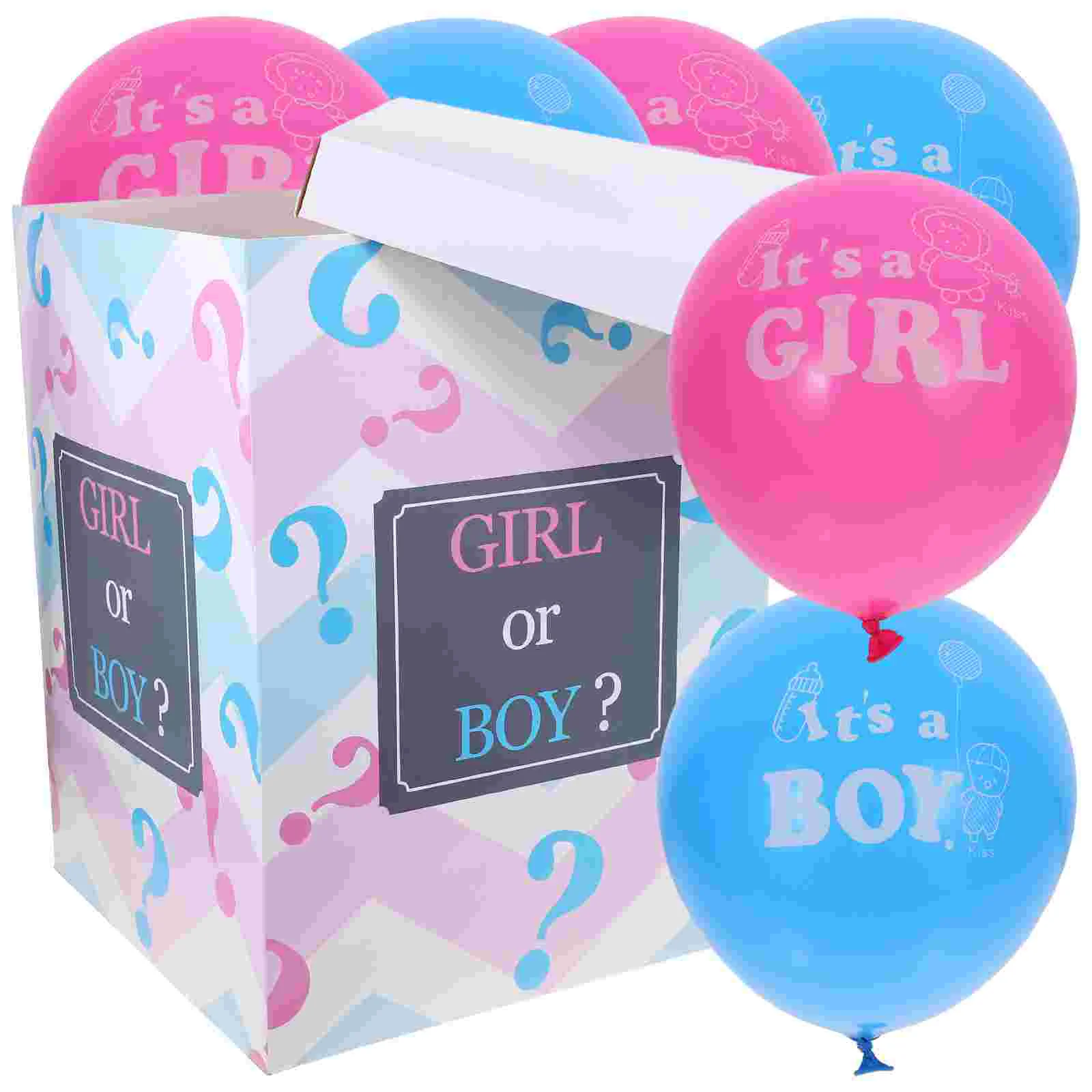 

Box Gender Reveal Party Decorations Baby Shower Girl Birthday Ornaments Venue Setting Props Paper Ballons