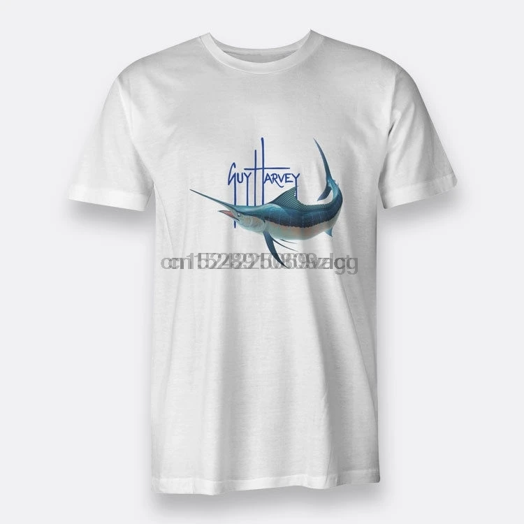 Белая мужская футболка с изображением рыбки-меча размеры от S до XXXL |