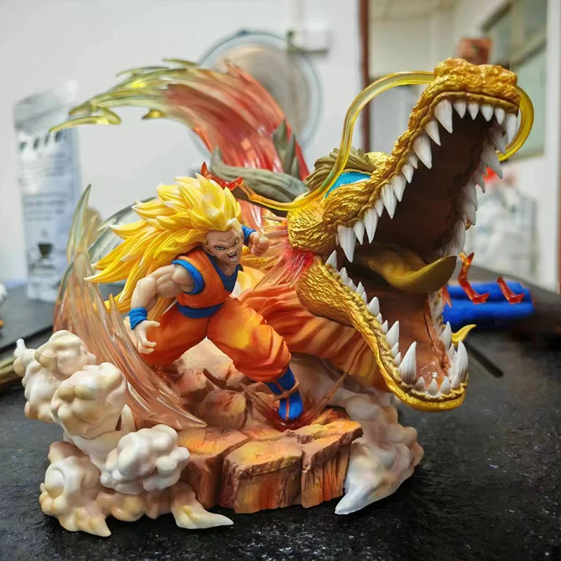32 см Dragon Ball Son Goku Anima Фигурка Ls Super Three Boxing Outbreak Scene Статуя Модель Украшения