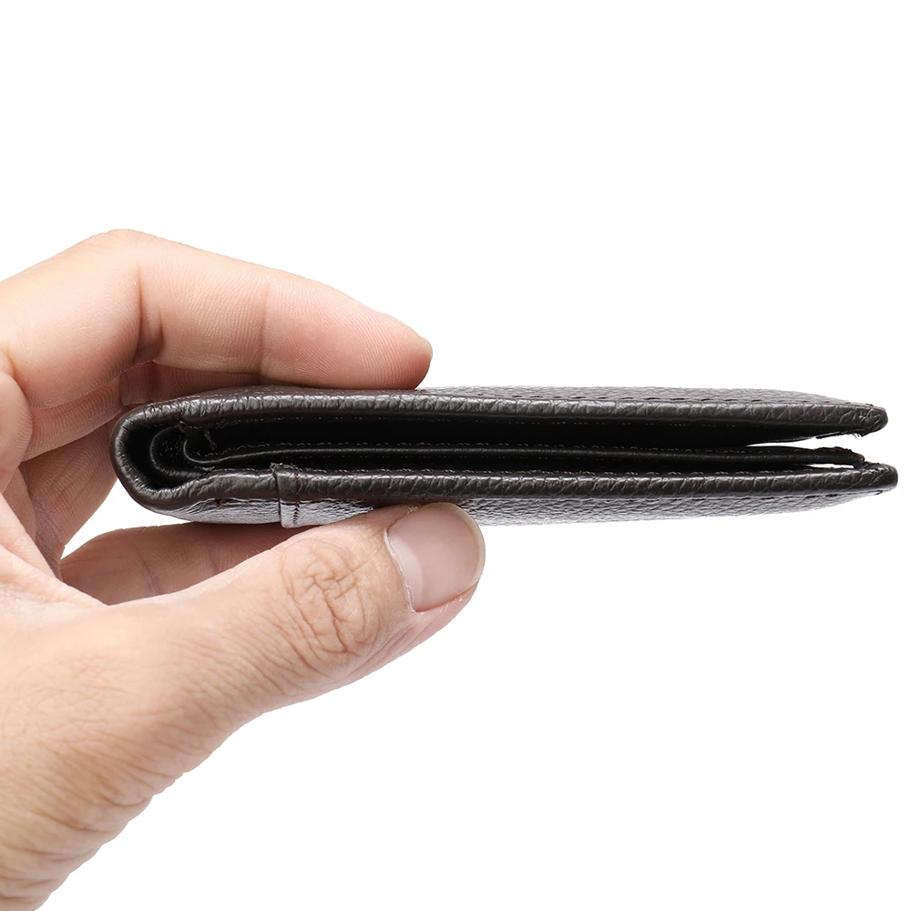 

New Men's Wallets Simple Slim Protect Leather Wallet Men Casual porta cartões de crédito carteira masculina couro com ziper 1022