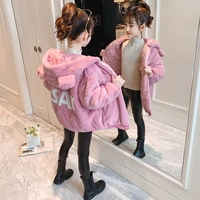 girls fur coat jacket cotton%c2%a0outwear overcoat 2022 elegant warm thicken plus velvet winter autumn school gift childrens clothin