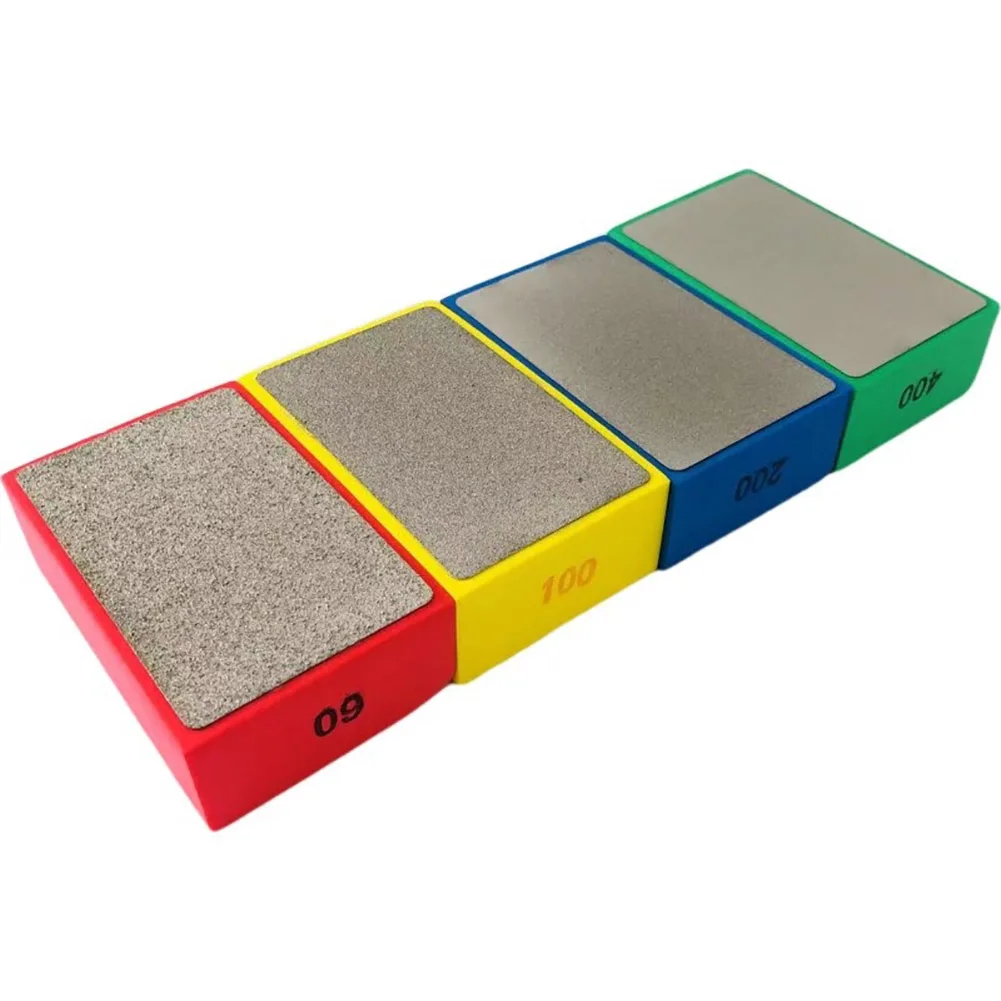 

1pc Polishing Pad 60/100/200/400# 3.54*2.16*1.18in For Ceramic Tile Marble Glass Grinding Diamond Polishing Hand Pad Block