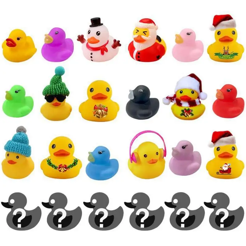 

Rubber Duck Advent Calendar 2022 Advent Calendar 2022 With 18 Rubber Ducks And 6 Accessories Rubber Ducky Bath Toy Creative