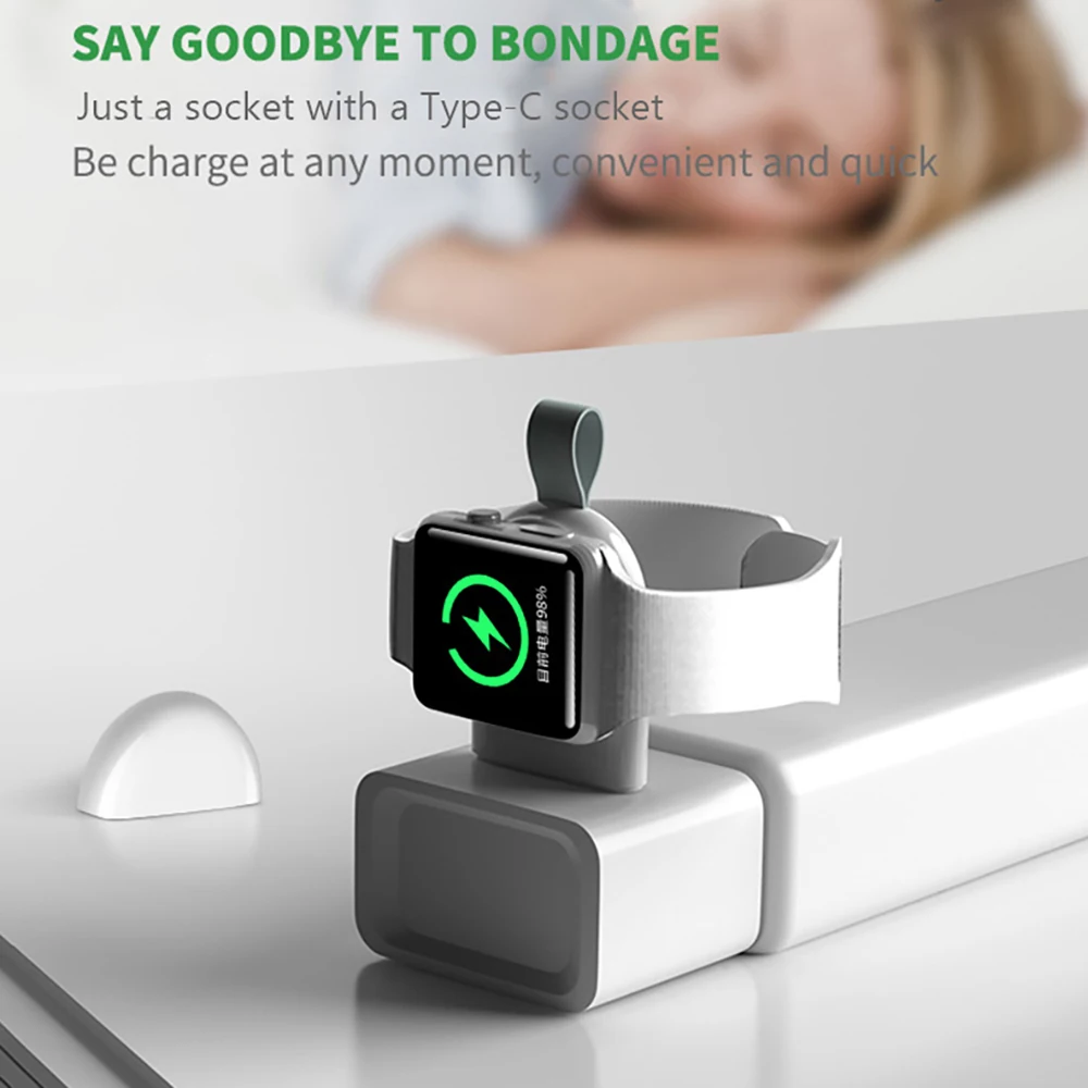 type c portable magnetic wireless charger for apple watch series 7 6 5 4 3 2 se usb c charging no cable dock station for iwatch free global shipping