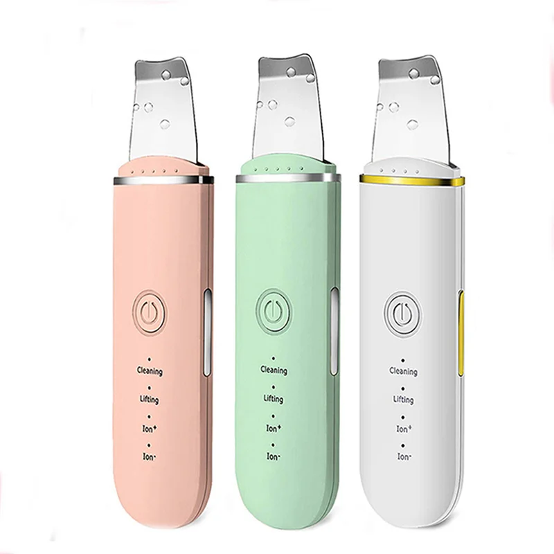 Ultrasonic Ion Cleansing Blackhead Removers Skin Scrubber In Face Peeling Shovel Facial Pore Cleaner Machine Beauty Tools | Красота и