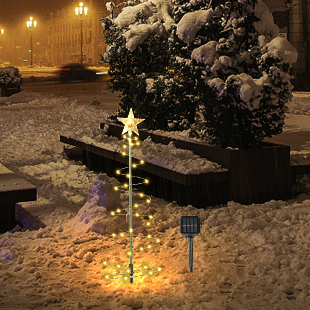 

Creative Solar LED Christmas Tree PVC Solar Christmas Tree String Lights Waterproof Spiral for Outdoor Garden Yard Patio