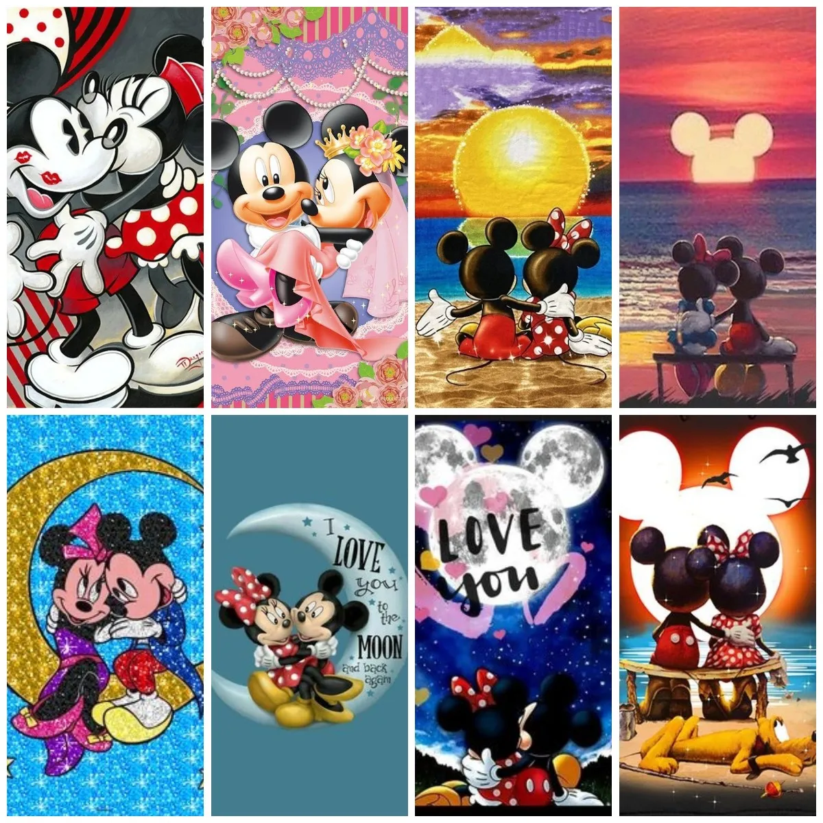 

5d алмазная живопись мультфильм Микки Минни полная Алмазная мозаика Набор для вышивки крестиком художественный подарок ручной работы кругл...