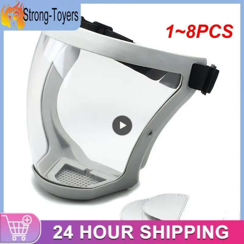 

1~8PCS Transparent Full Face Shield Splash-proof Welding Safety Glasses Face Shield Windproof Mask Unisex Eye Protection Face