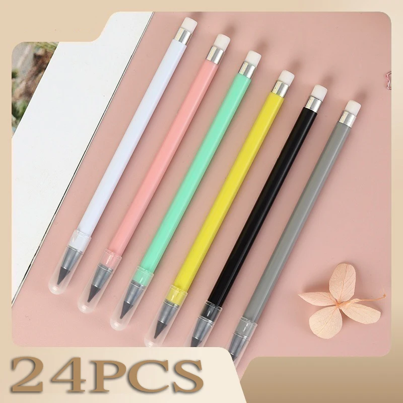 

24PCS Pencil Erasable Everlasting Pencils Elementary School Students Durable Writing Without Sharpening