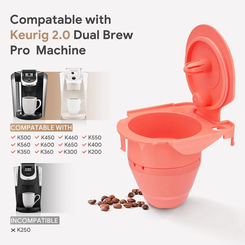 

Coffee Pod Filled Capsule Filter For Keurig 2.0 Coffee Capsule Cup Reusable Mesh Strainer For Keurig K200/K250/K300