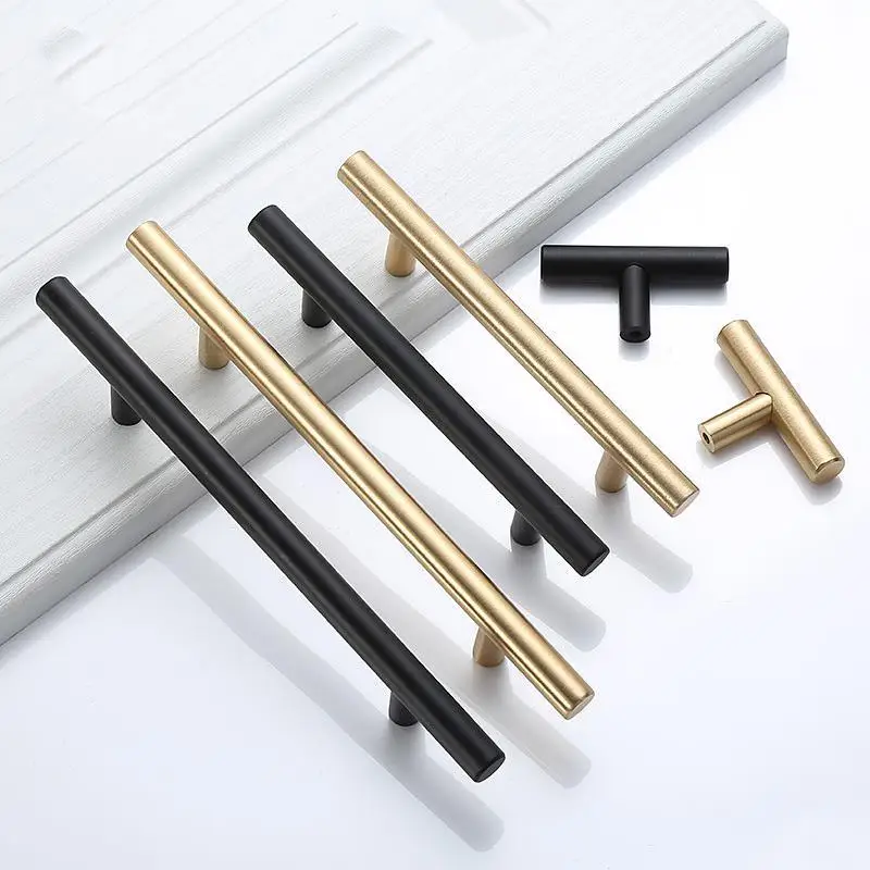 

Black Golden Cupboard Handle Brushed Stainless Steel Kitchen Cabinet Door Knob Furniture Drawer Pull Hardware Pulls Bar Handle